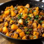 Best Ground Beef and Sweet Potatoes Skillet Recipe