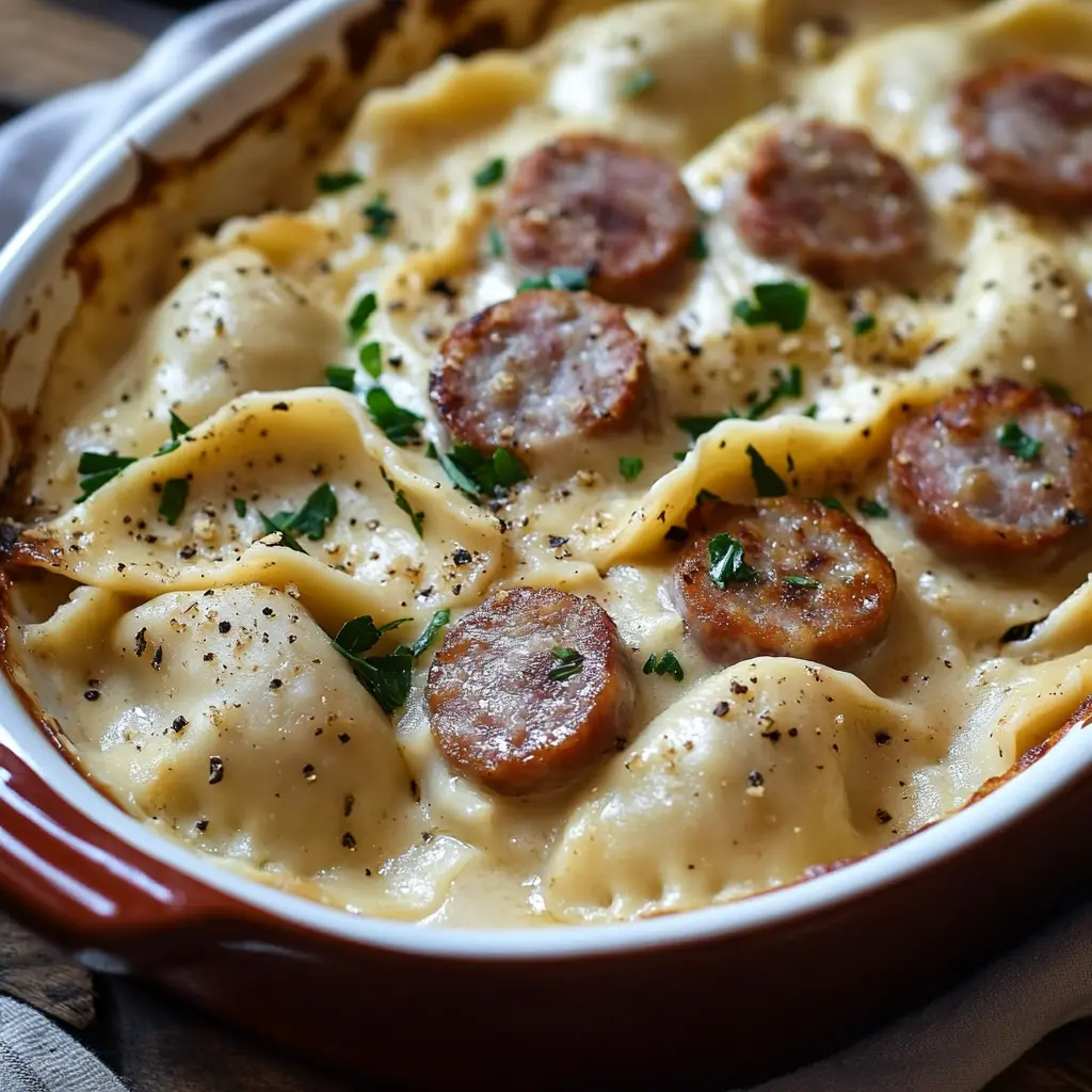 Easy Crockpot Pierogi Casserole with Kielbasa Recipe