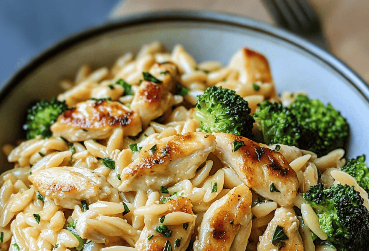 Cheesy Chicken Broccoli Orzo