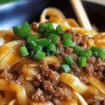 Mongolian Ground Beef Noodles