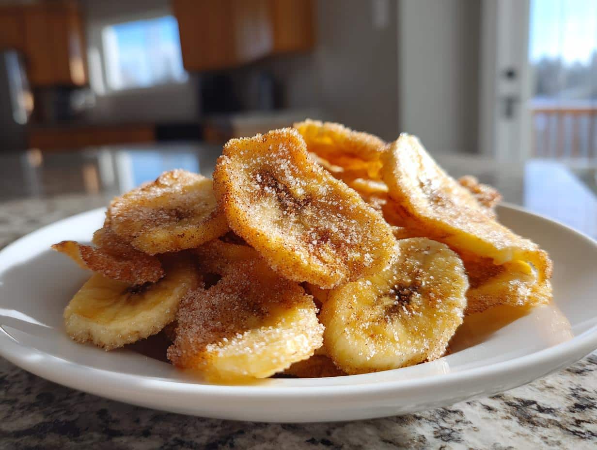 Cinnamon Sugar Air Fryer Banana Chips