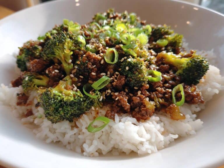 Honey Garlic Ground Beef and Broccoli