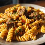 Disgustingly Good Beef and Rotini in Garlic Parmesan in 35 6 Beef and Rotini in Garlic Parmesan Sauce