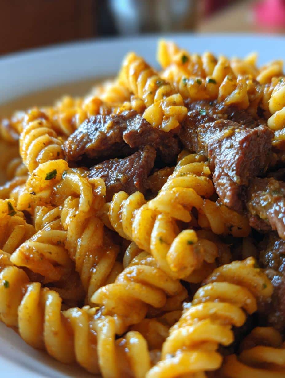 Beef and Rotini in Garlic Parmesan Sauce - detail 2