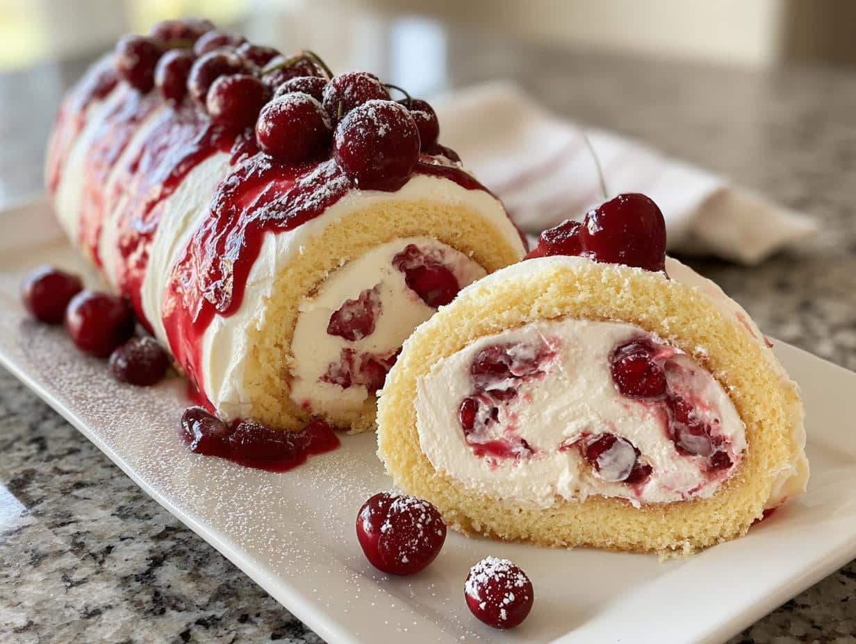 Cherry Cheesecake Cake Roll - detail 1