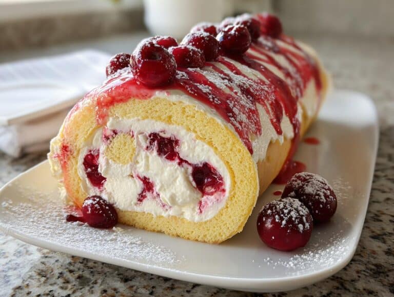 Cherry Cheesecake Cake Roll