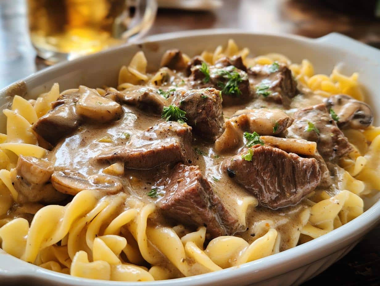 Quick Creamy Beef Stroganoff: 40 Min Flavor - Creamy Beef Stroganoff - additional detail