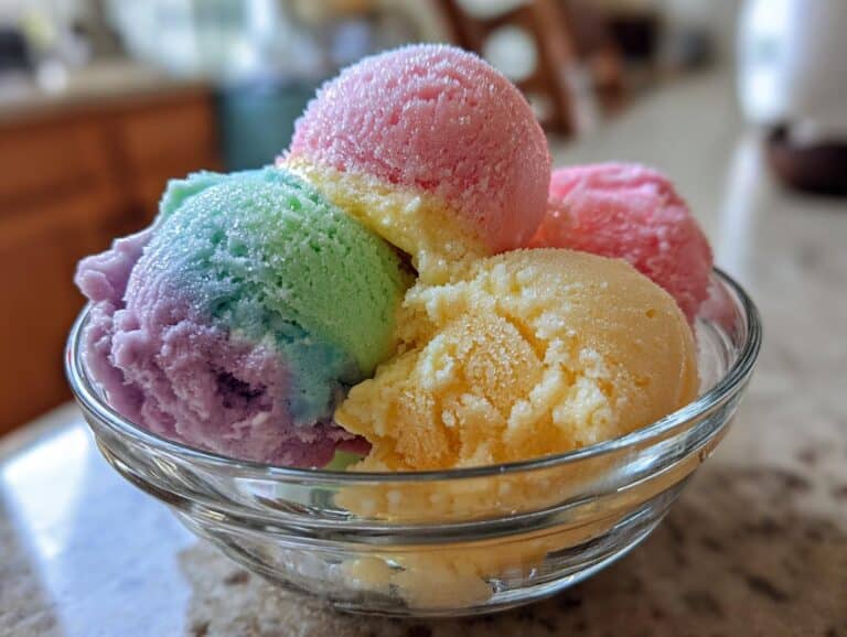 Homemade Rainbow Sherbet