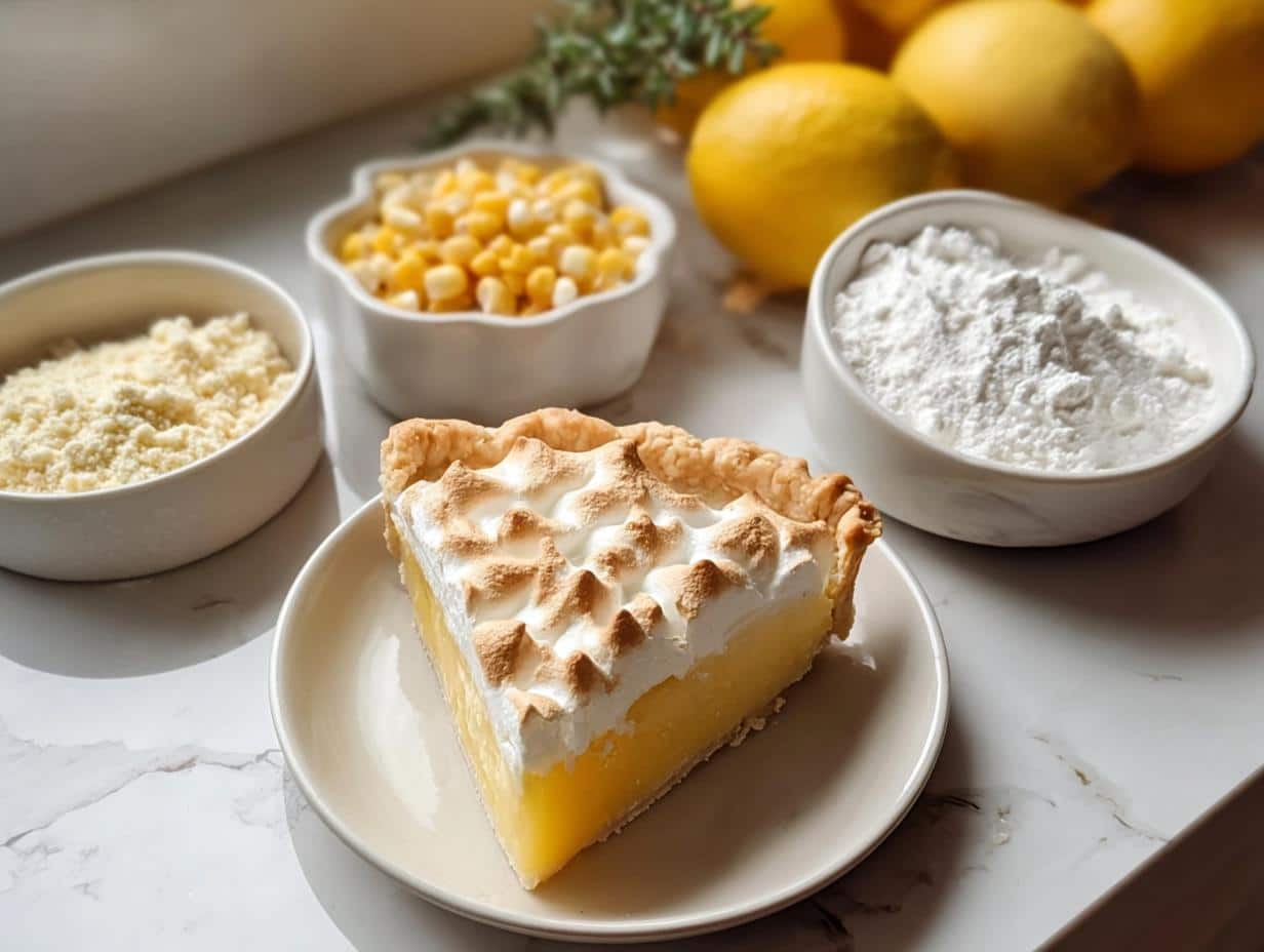 Lemon Pie: Bright, Delicious 15-Minute Recipe - A slice of creamy lemon pie with a golden crust