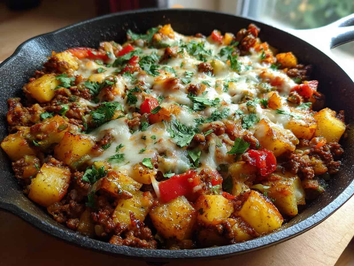 Mexican Ground Beef and Potato Skillet