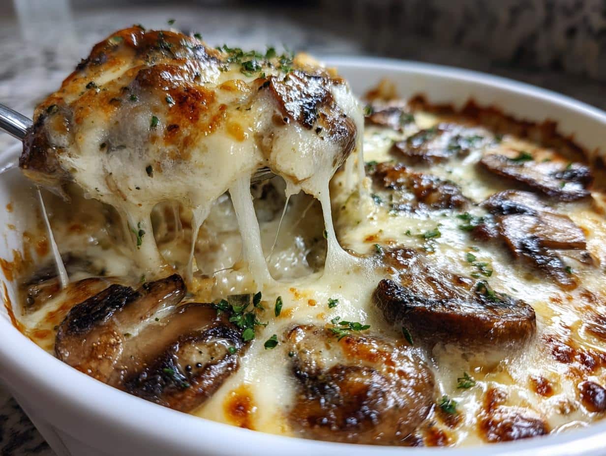 Mushroom Mozzarella Bake