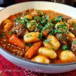 Amazing Potato Gnocchi Beef Stew: 650 Calorie Ultimate Comfort 6 Potato Gnocchi Beef Stew