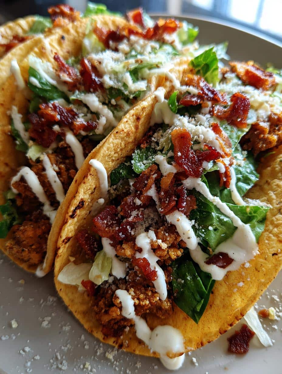 Smash Chicken Caesar Tacos - detail 1