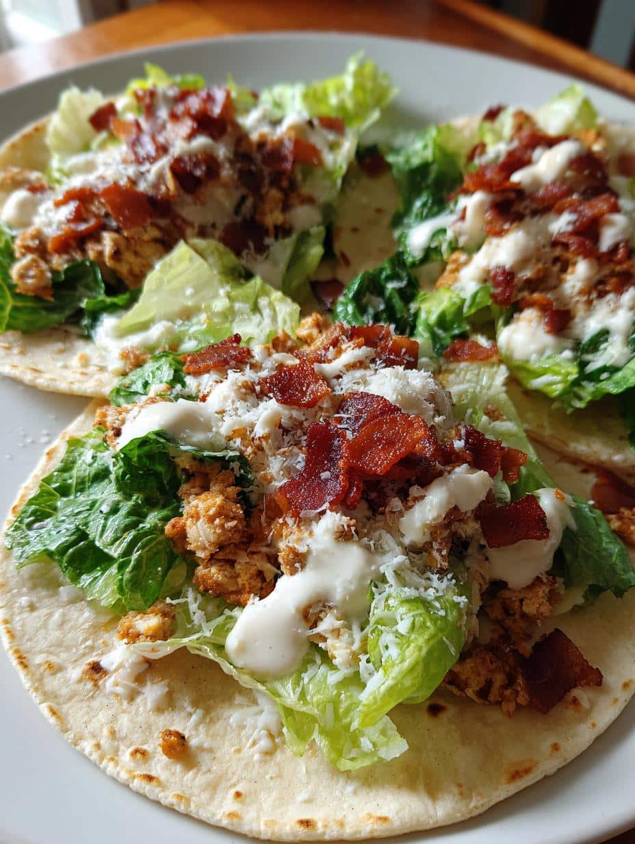 Smash Chicken Caesar Tacos - detail 2