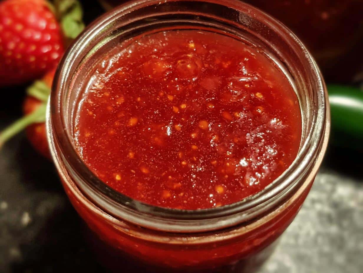 Strawberry Jalapeno Bourbon BBQ Sauce