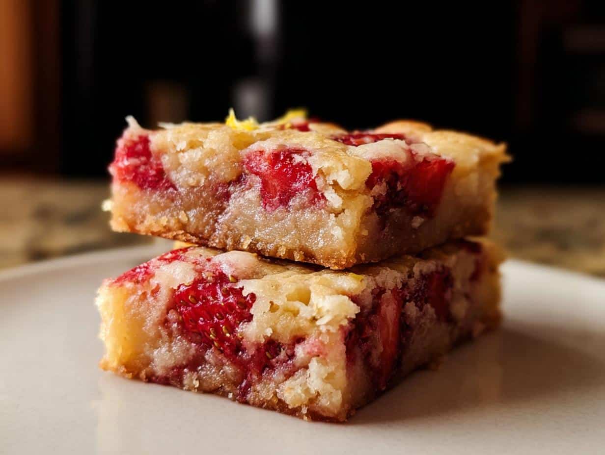 Strawberry Lemon Blondies