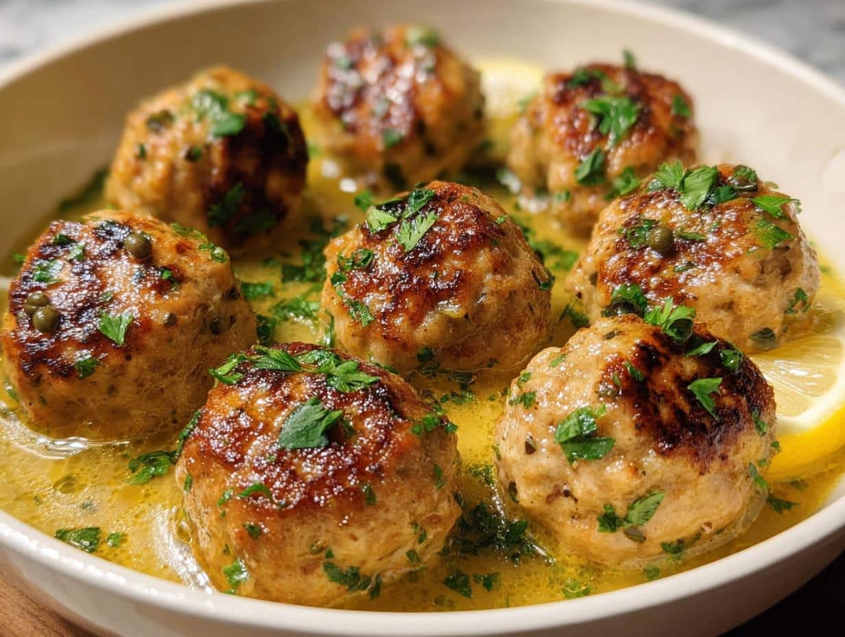 Zesty Chicken Piccata Meatballs