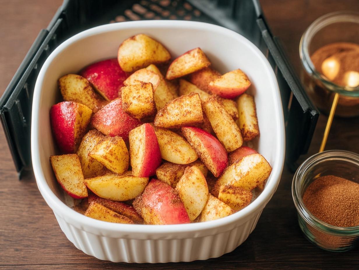 Air Fryer Apples Cinnamon: Divine 5-Min Treat - Air Fryer Apples Cinnamon - close-up of spiced apple slices