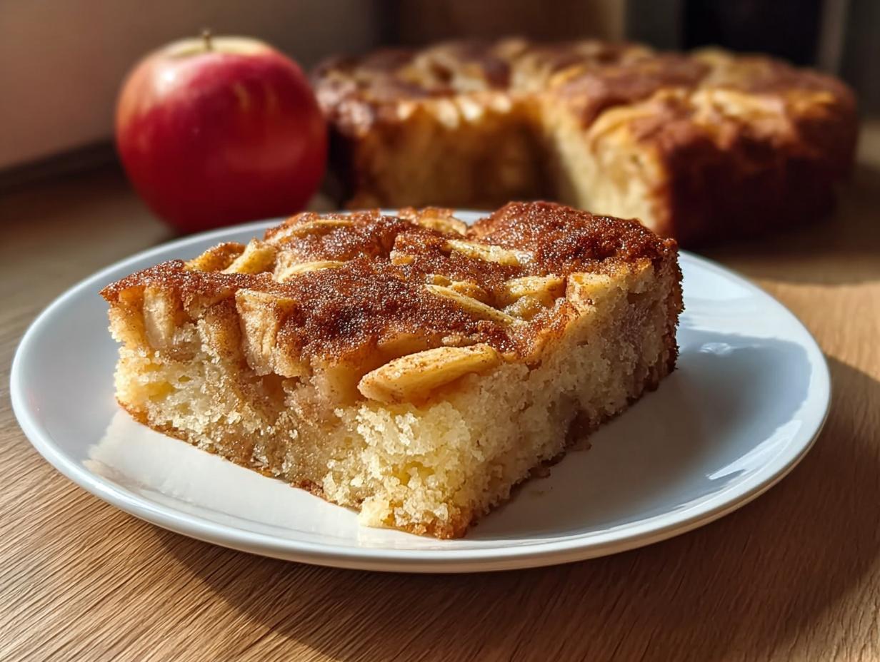 Apple Cinnamon Sheet Cake - close up of moist texture