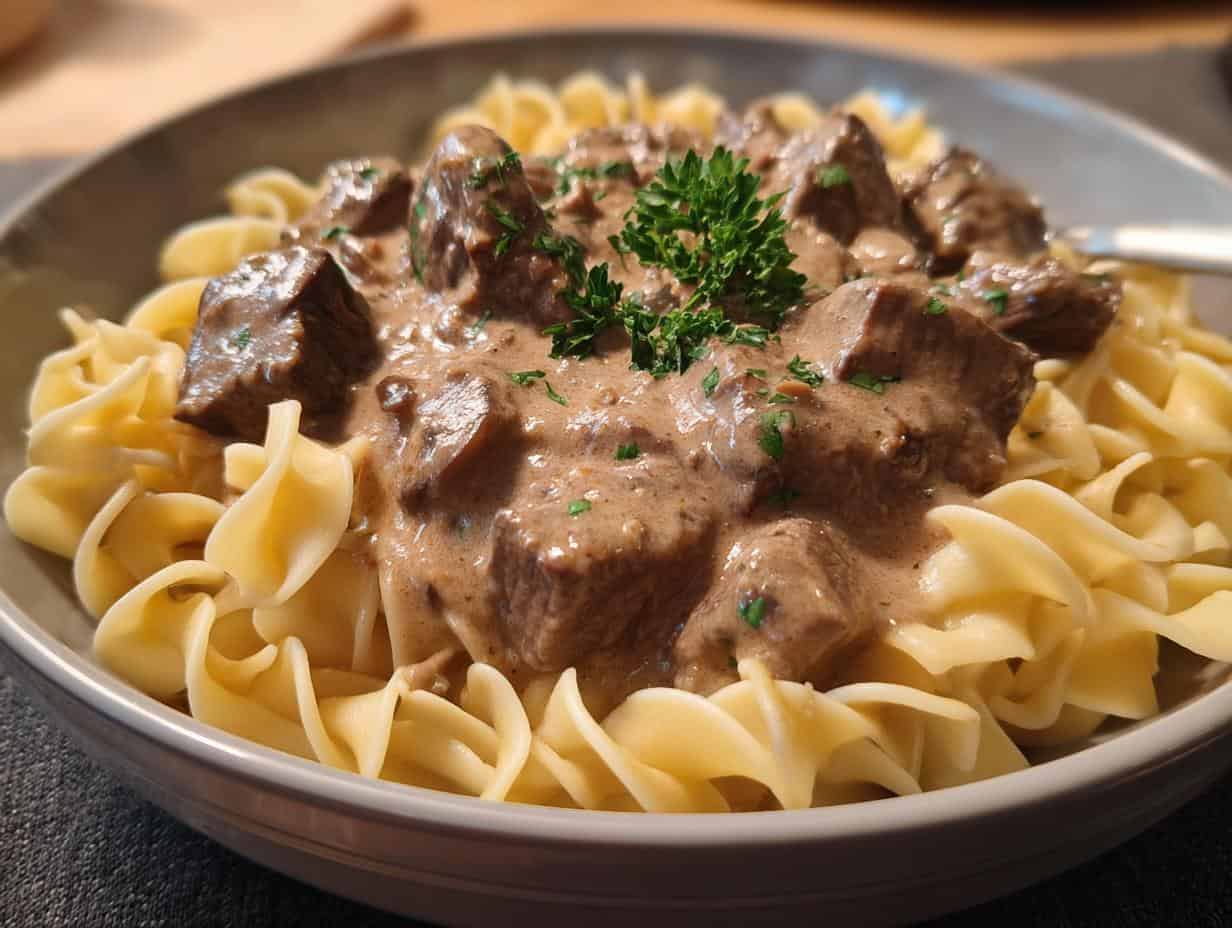 Beef Stroganoff Egg Noodles