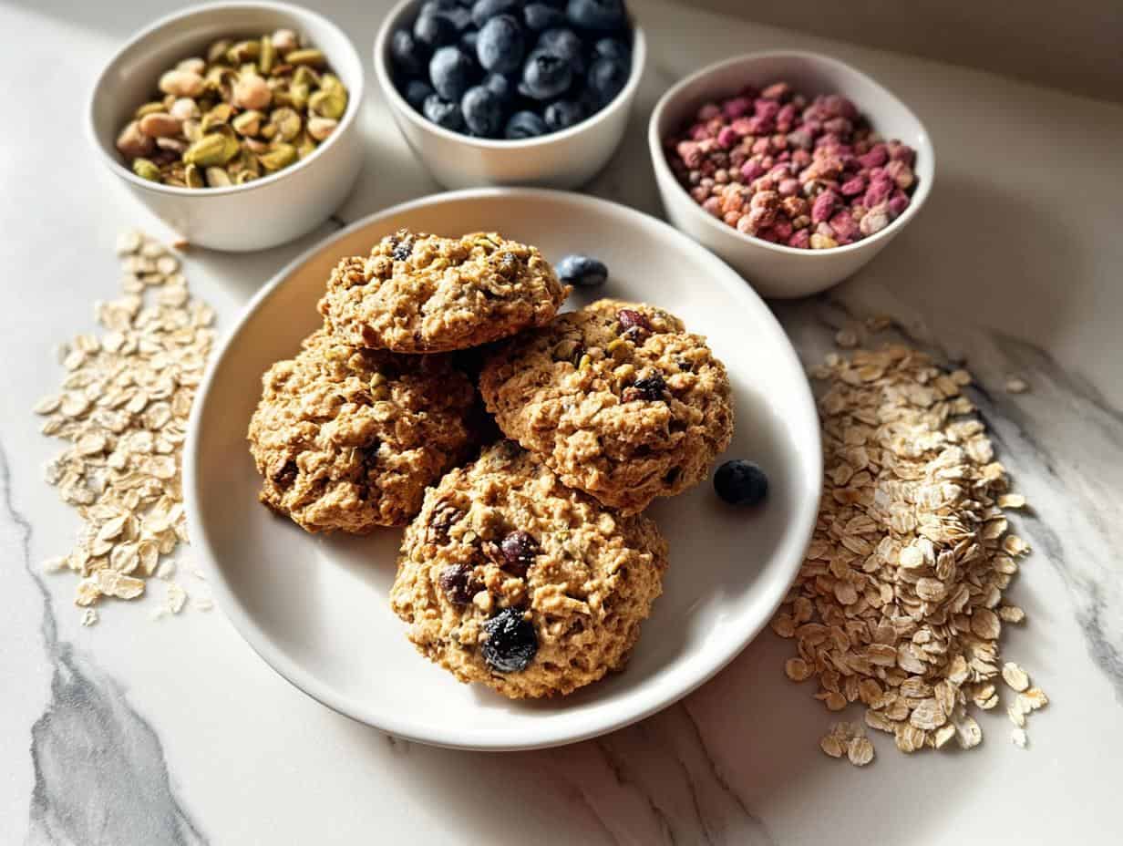 Blueberry Pistachio Oatmeal Cookies