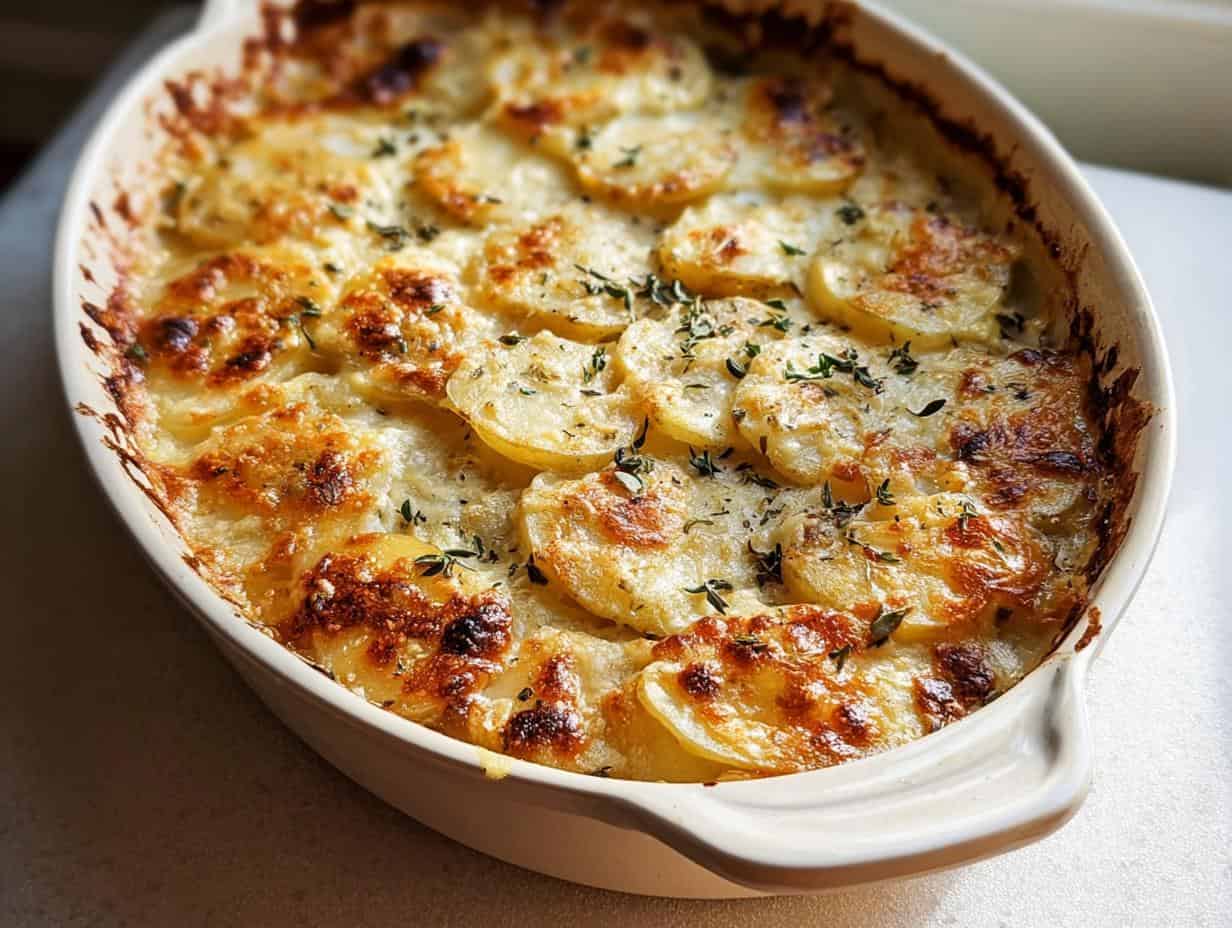 Cheesy Garlic Scalloped Potatoes