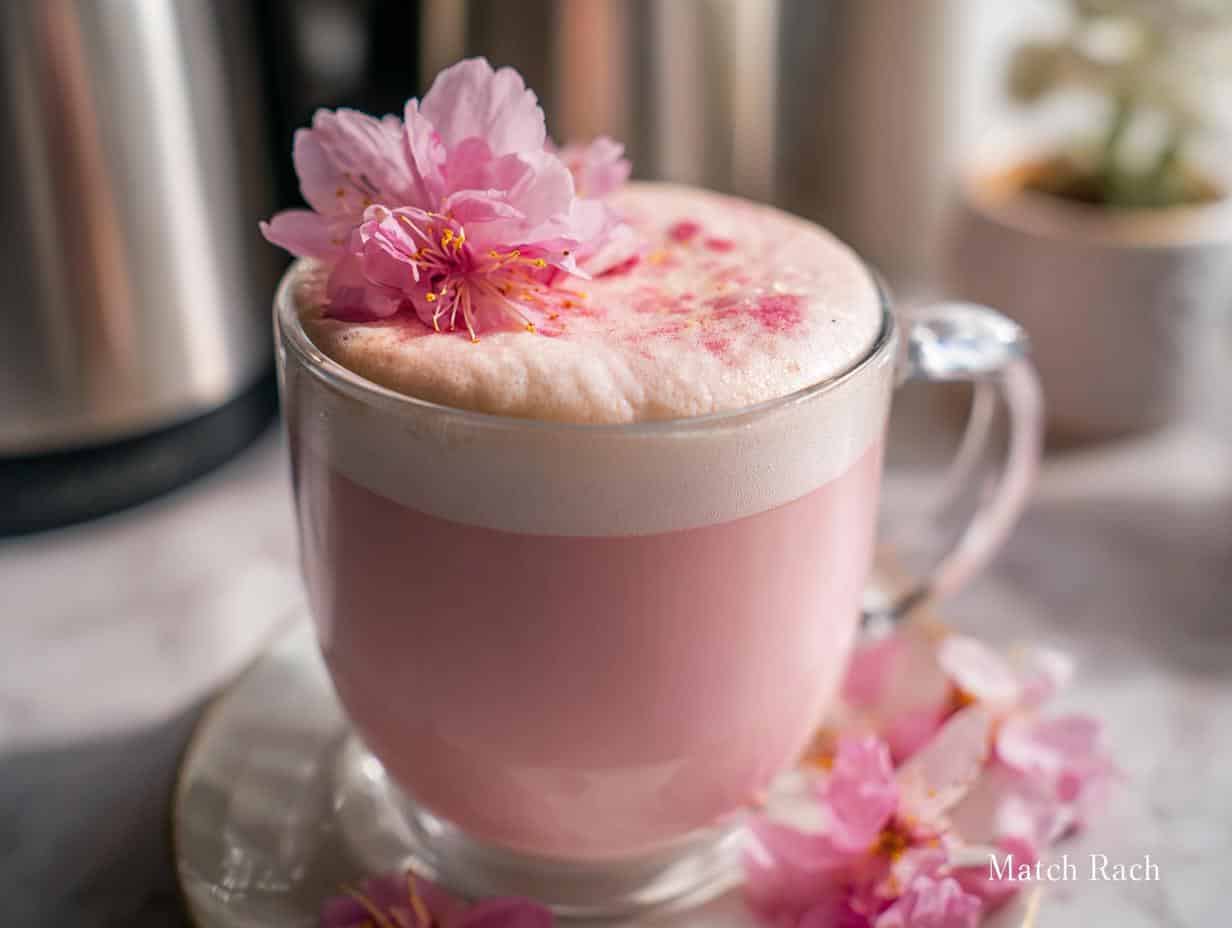 Cherry Blossom Latte: 1 Easy Floral Treat - Cherry Blossom Latte - additional detail