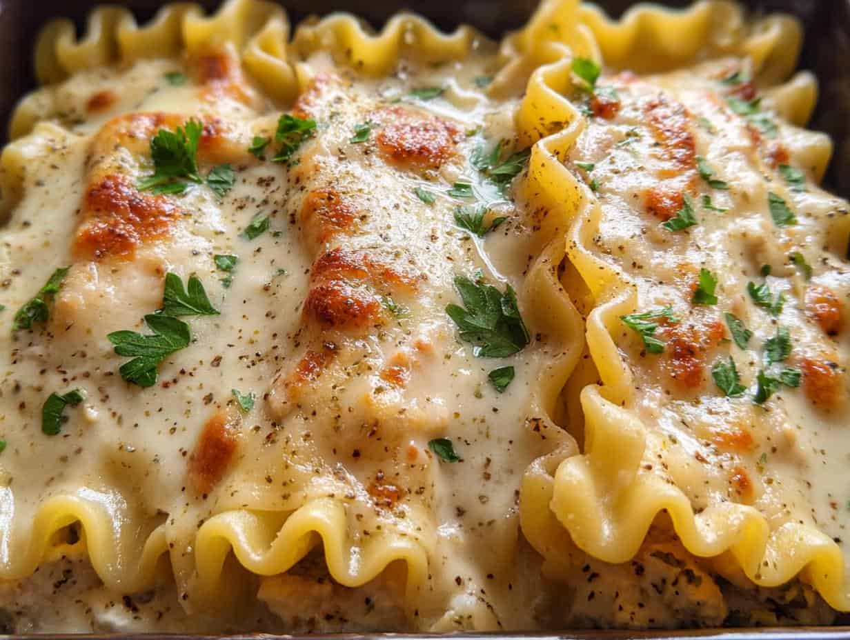 Chicken Alfredo Lasagna Rolls: 25-Minute Dream - Chicken Alfredo Lasagna Roll - additional detail