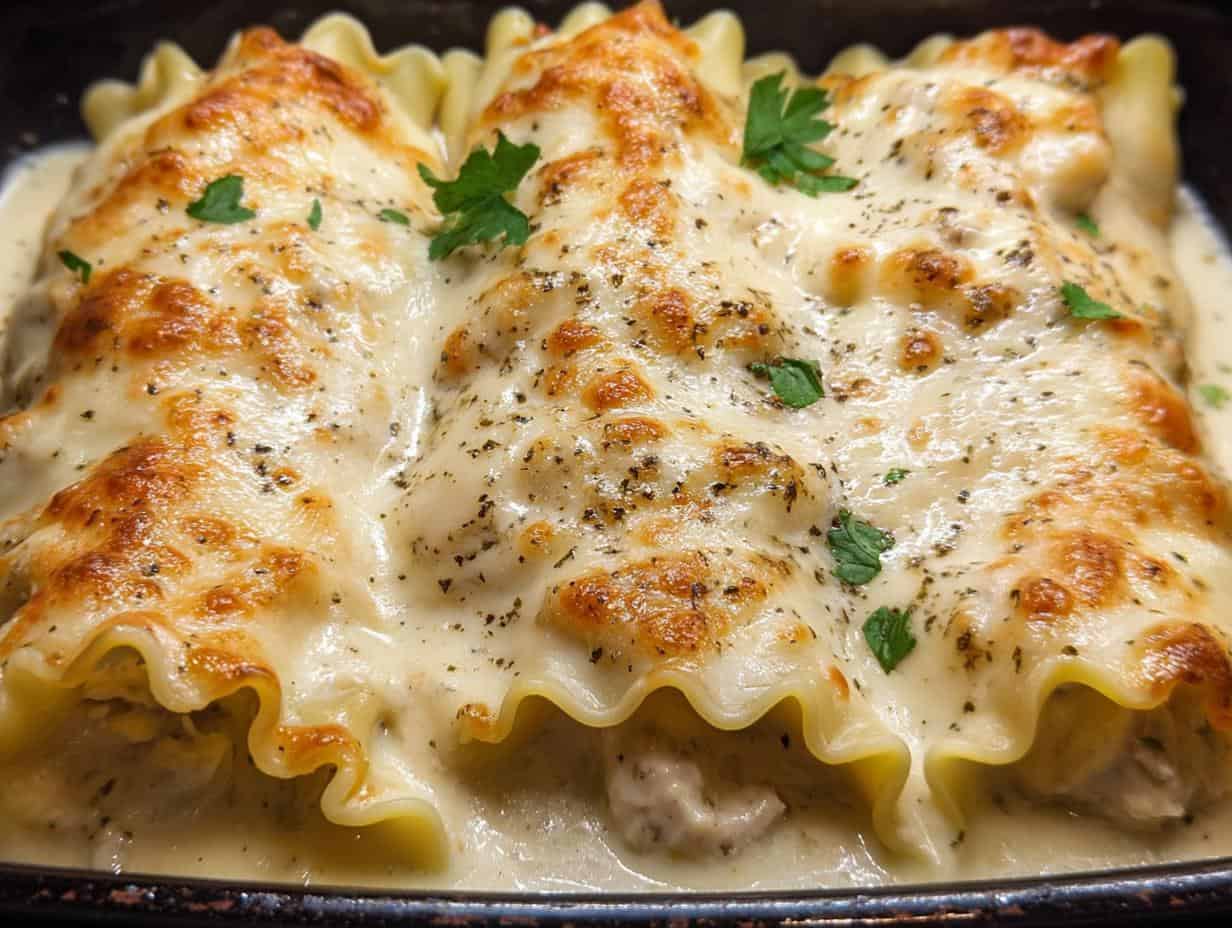 Chicken Alfredo Lasagna Rolls: 25-Minute Dream - Chicken Alfredo Lasagna Roll - additional detail