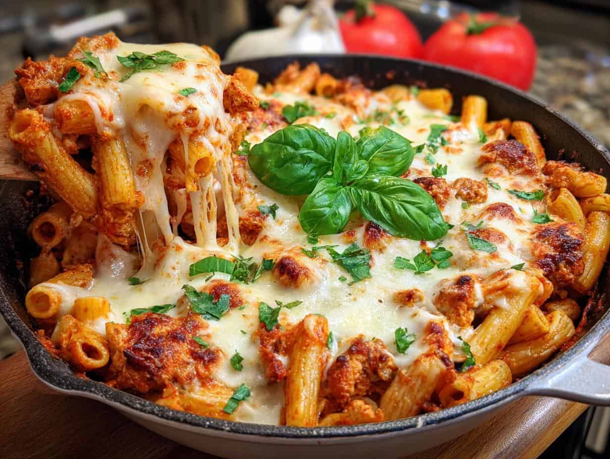 Chicken Parmesan Pasta Skillet
