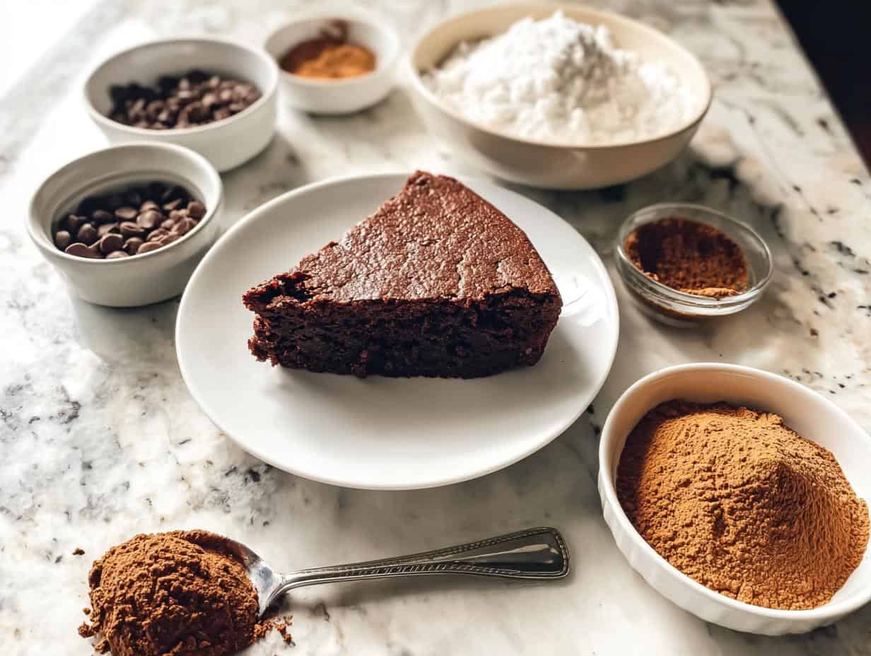 Chocolate Brownie Cake - close-up of moist crumb texture