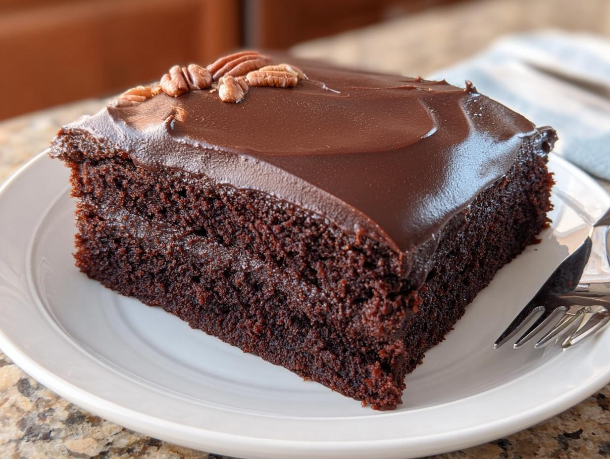 Chocolate Texas Sheet Cake: 1 Heavenly Recipe - Chocolate Texas Sheet Cake - additional detail