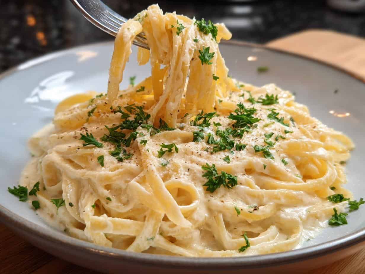 Creamy Garlic Fettuccine Alfredo: Rich & Easy! - Creamy Garlic Fettuccine Alfredo - additional detail