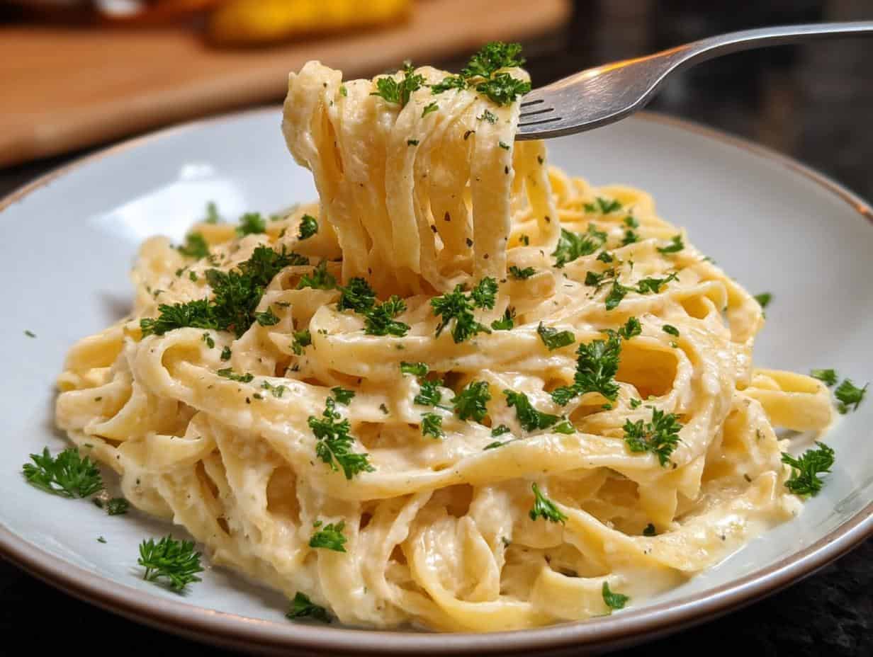 Creamy Garlic Fettuccine Alfredo