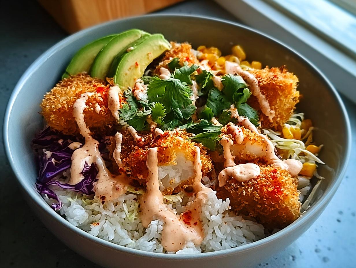 Crispy Fish Taco Bowls: Astonishingly Good - Crispy Fish Taco Bowls - assembled bowl