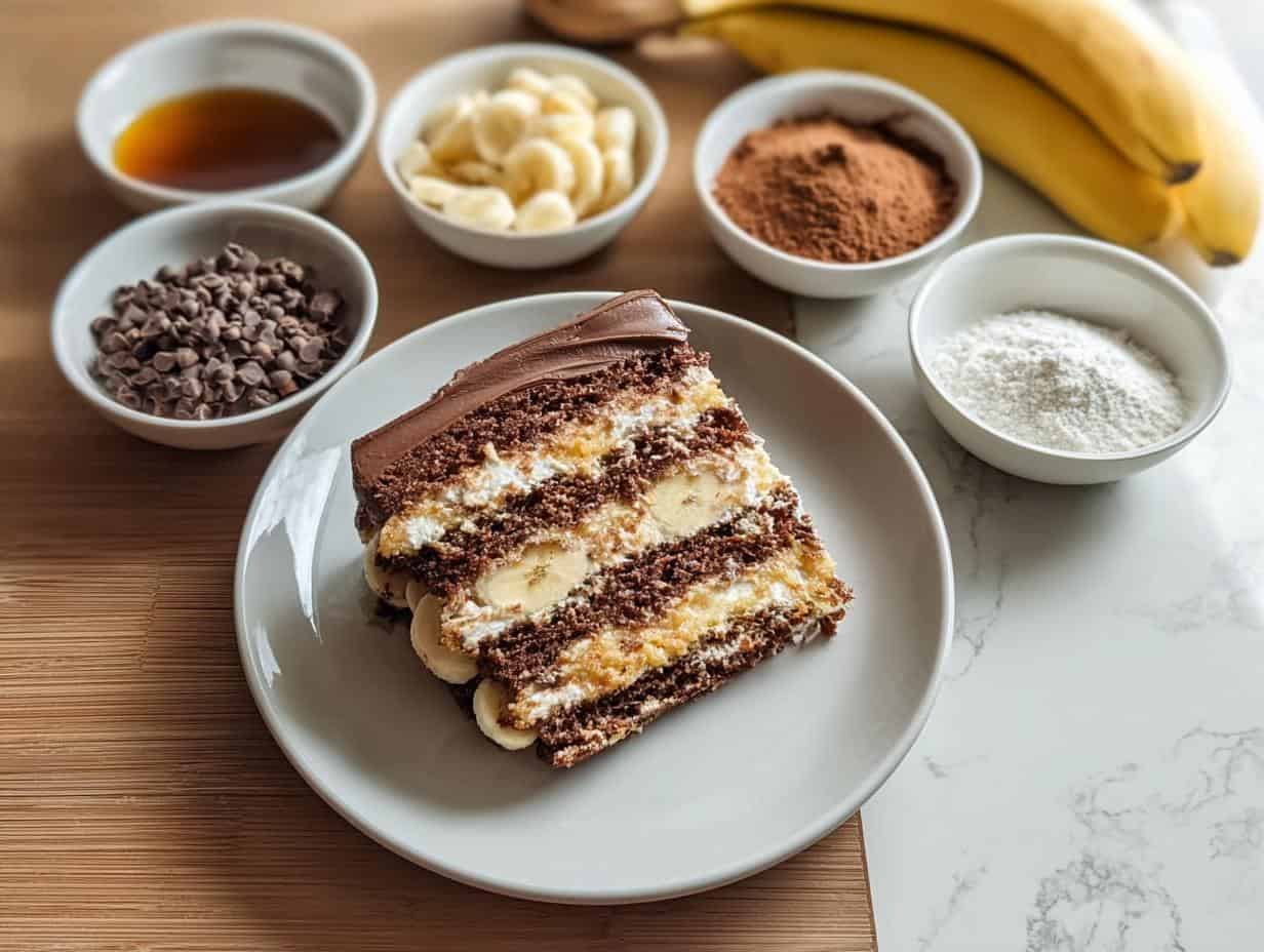 Double Chocolate Banana Layer: Amazing Moist Cake - Double Chocolate Banana Layer - additional detail