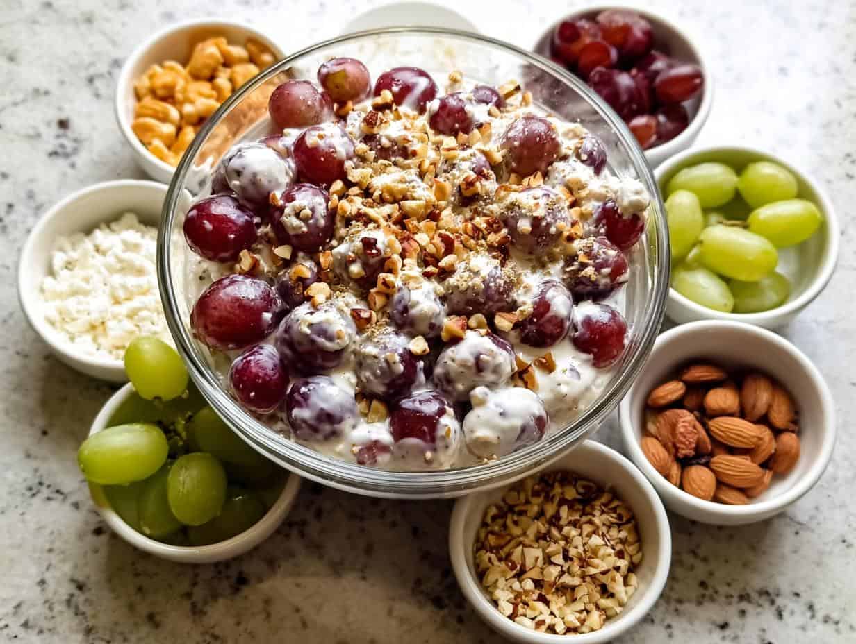 Grape Salad: Creamy 15-Min Recipe - Close-up of creamy grape salad in a bowl