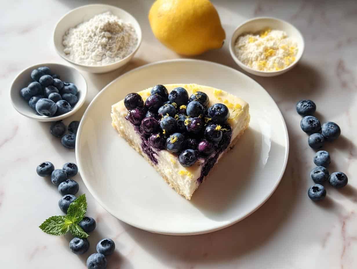 Lemon Blueberry Cheesecake: 25 Min Prep Bliss - Lemon Blueberry Cheesecake - additional detail