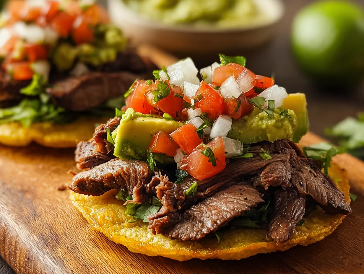 Mexican Tostadas Carne Asada