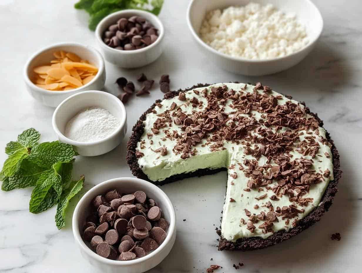 Mint Chocolate Cheesecake Pie: 1 Easy Recipe - Mint Chocolate Cheesecake Pie - additional detail