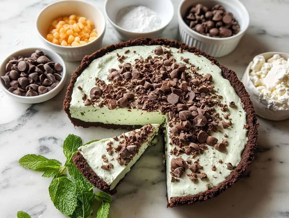 Mint Chocolate Cheesecake Pie