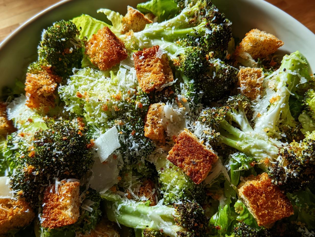 Roasted Broccoli Caesar Salad: 1 Amazing Dish - Roasted Broccoli Caesar Salad - additional detail