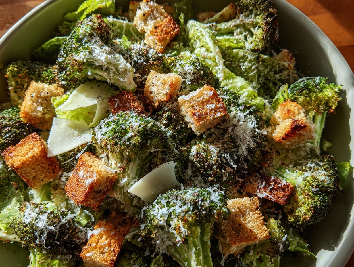 Roasted Broccoli Caesar Salad: 1 Amazing Dish - Roasted Broccoli Caesar Salad - additional detail