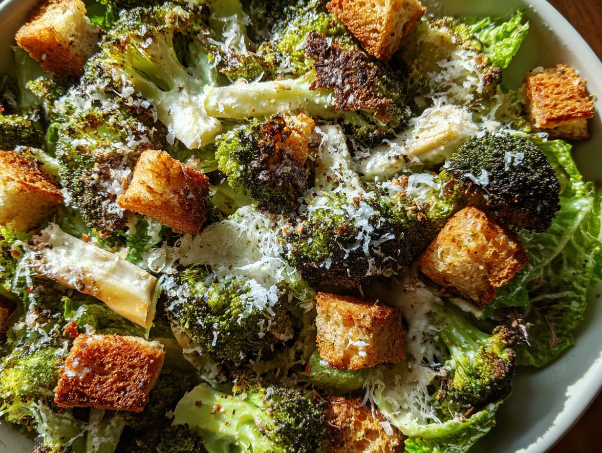 Roasted Broccoli Caesar Salad