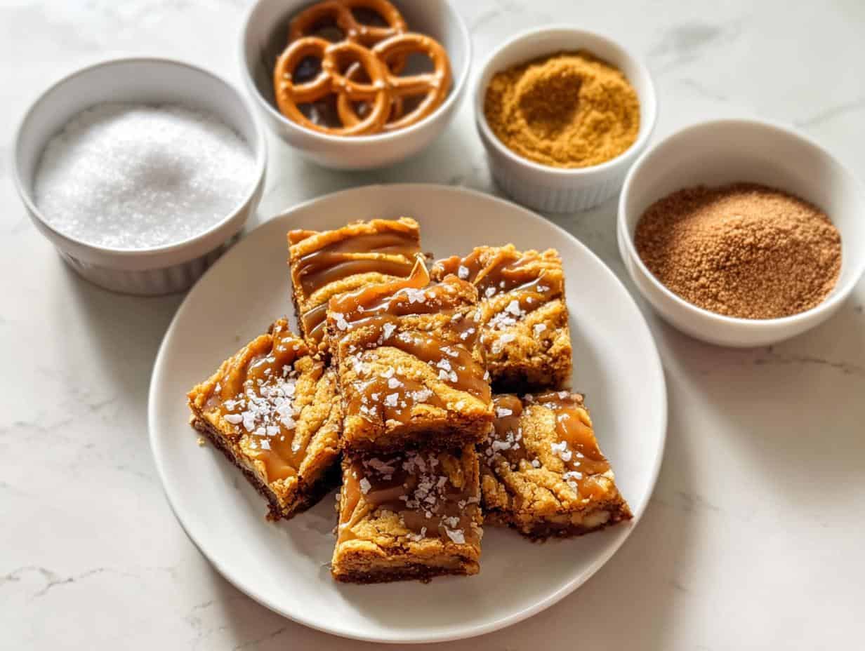 Salted Caramel Pretzel Blondies: Irresistible Treat - Salted Caramel Pretzel Blondies - additional detail