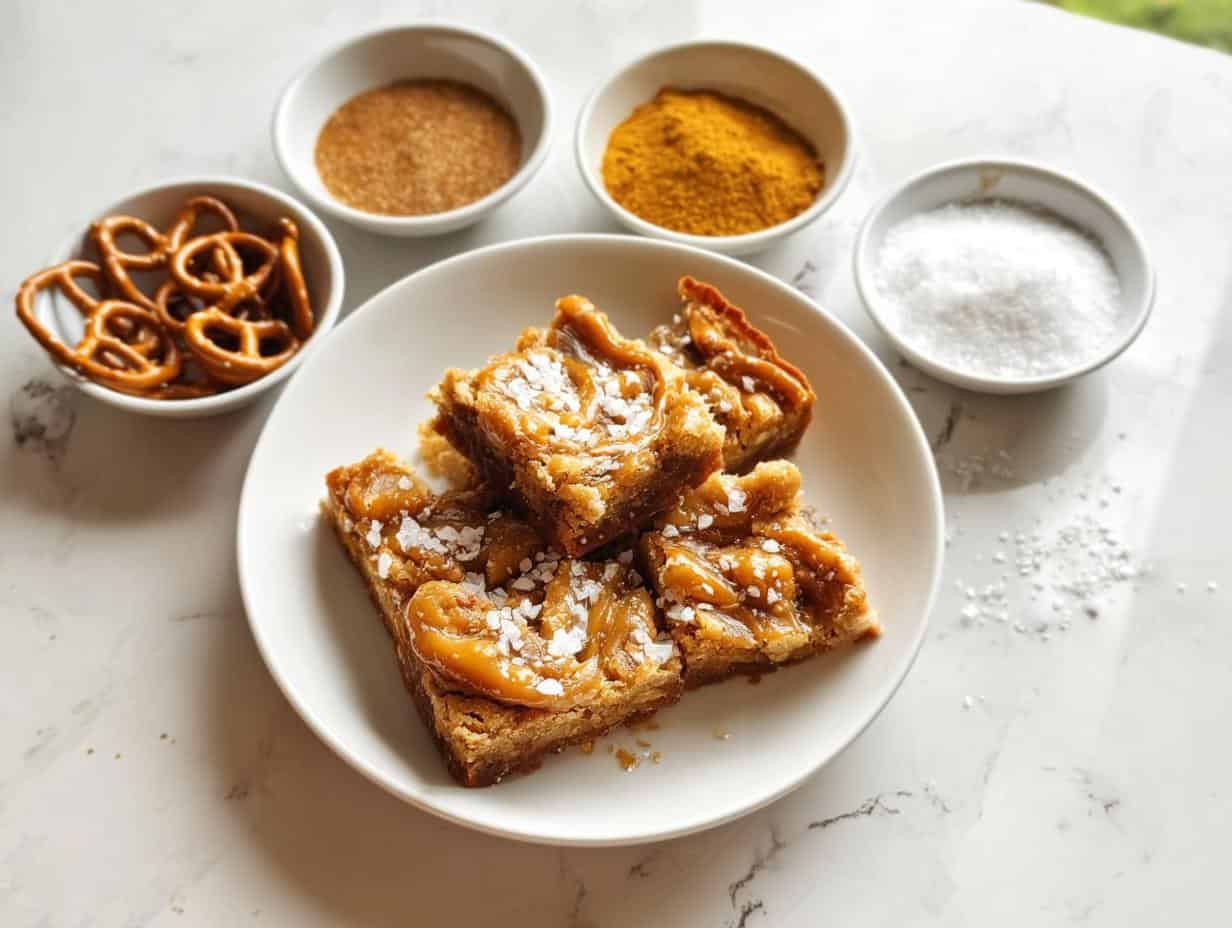 Salted Caramel Pretzel Blondies: Irresistible Treat - Salted Caramel Pretzel Blondies - additional detail