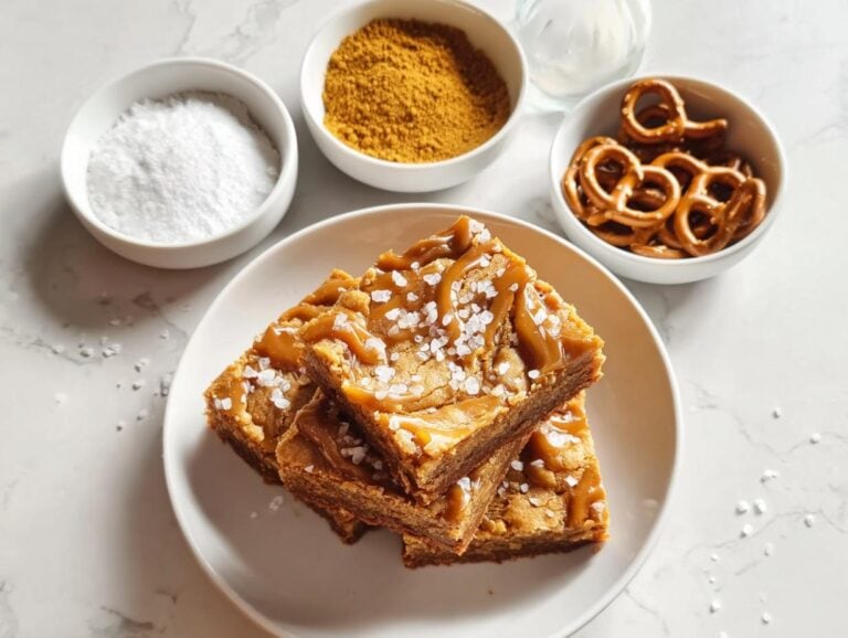 Salted Caramel Pretzel Blondies