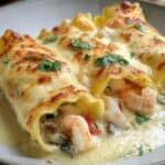 Seafood Alfredo Lasagna Roll