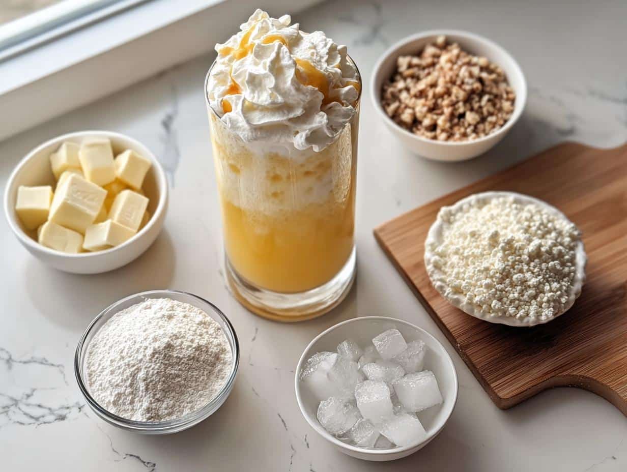Sparkling Cream Floats: 10 Minute Dream - Sparkling Cream Floats - ingredients laid out
