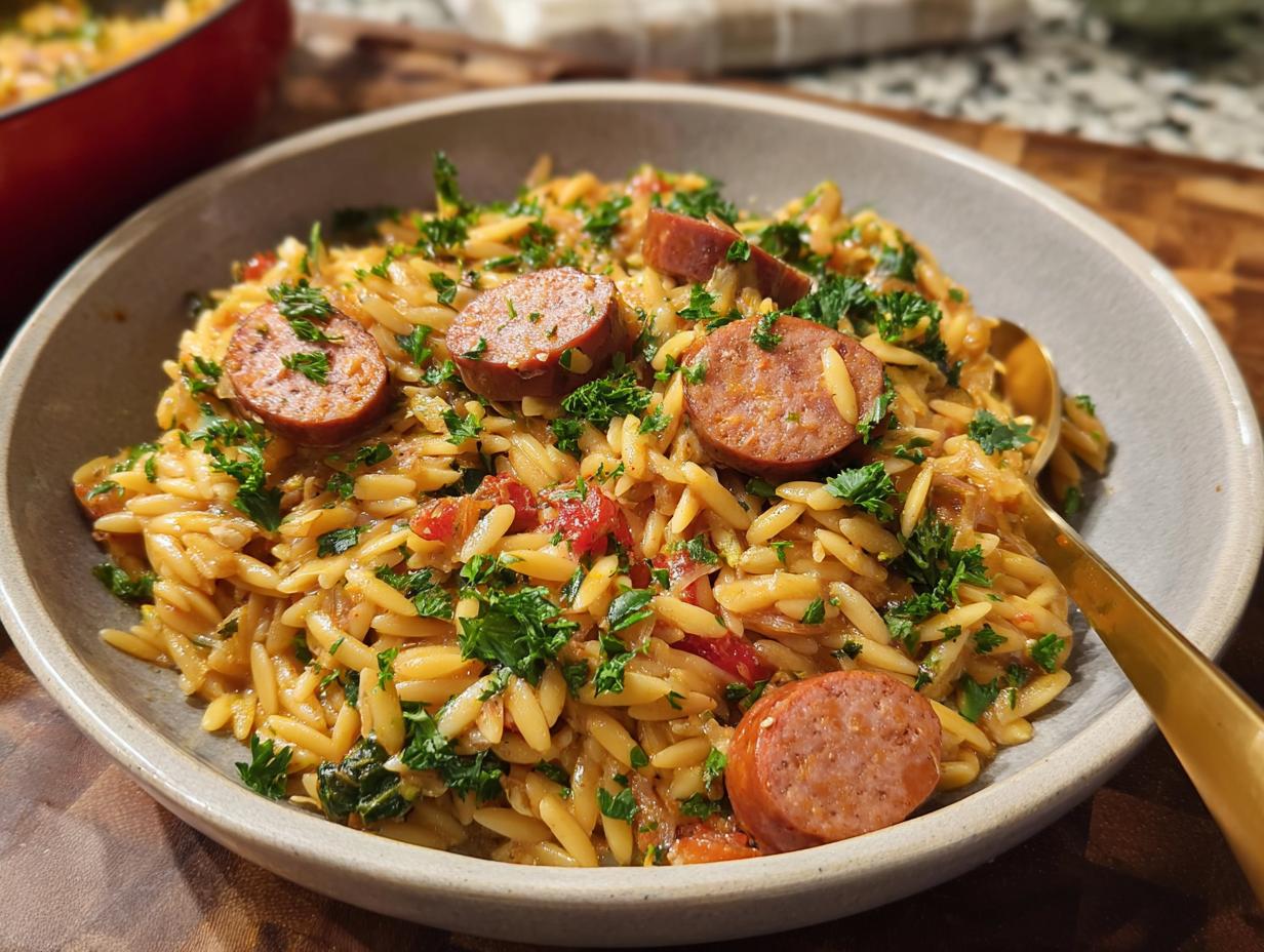 Creamy Chicken Sausage Orzo: Amazing 1-Pot Comfort - Creamy Chicken Sausage Orzo - additional detail